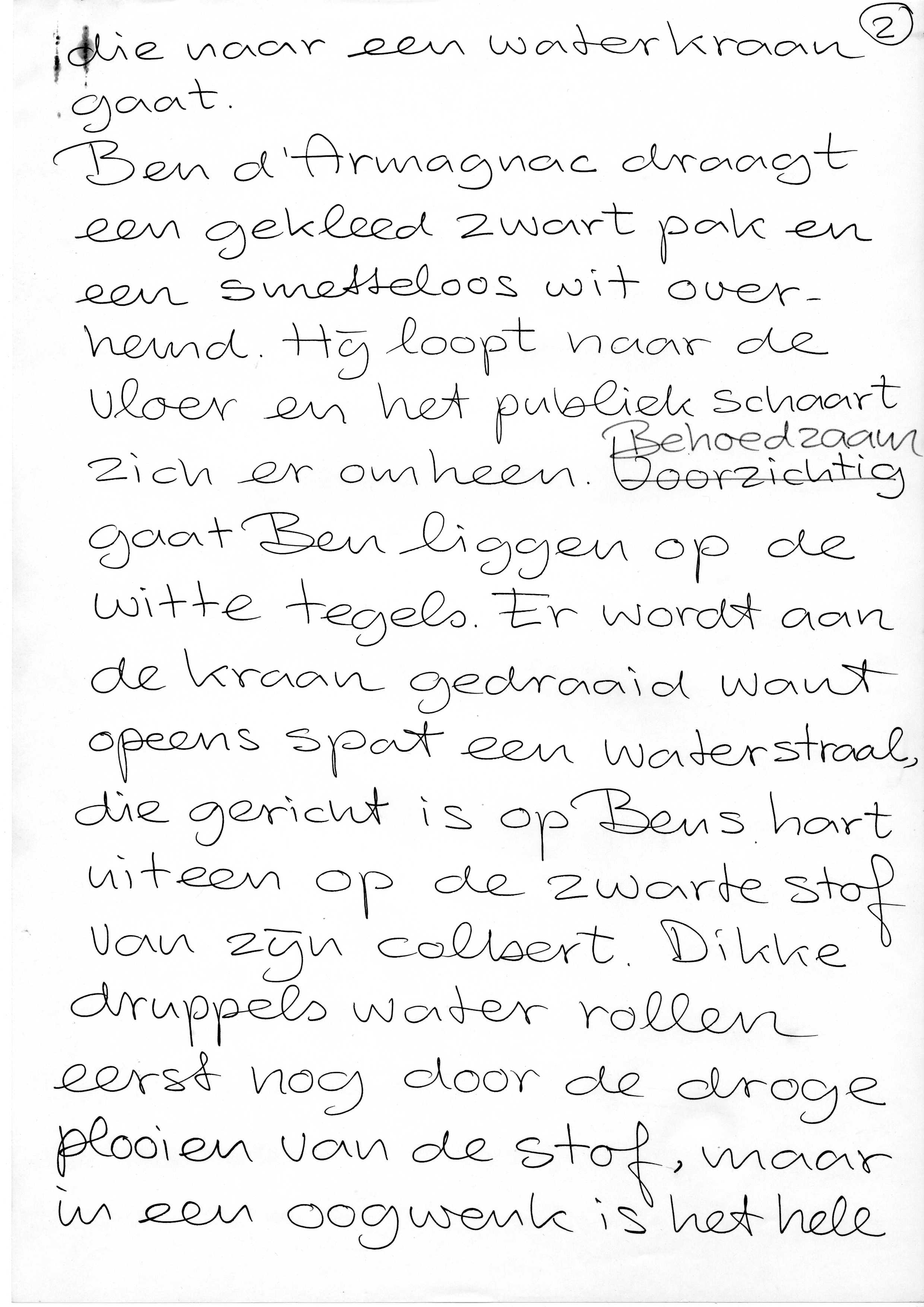 Handwritten text Ben d'Armagnac in het Brooklyn Museum, 1978 by Louwrien Wijers